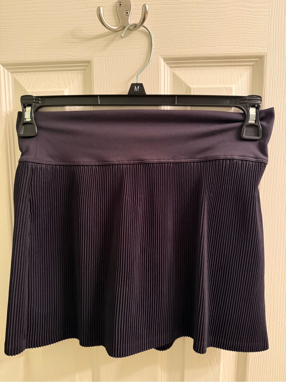 Pleated Athletic Mini Skirt in Black